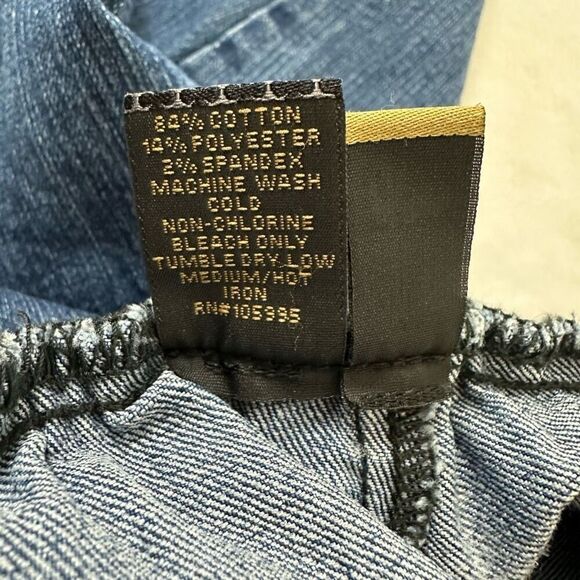 MU Denim Women's XL Elastic Waist Pull On Capri Jeans Blue Casual Comfy‎ Cropped - Picture 6 of 9